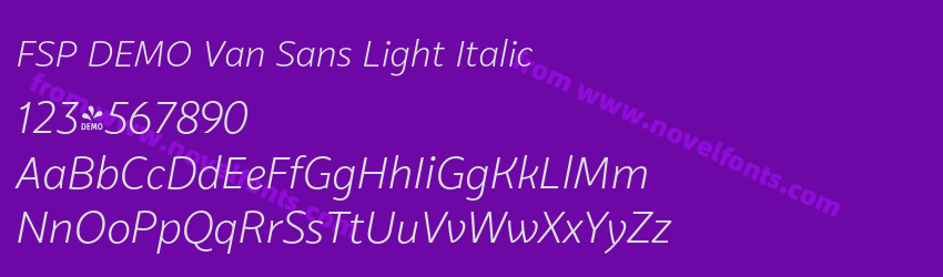 FSP DEMO Van Sans Light ItalicPreview FSP DEMO Van Sans Light ItalicPreview