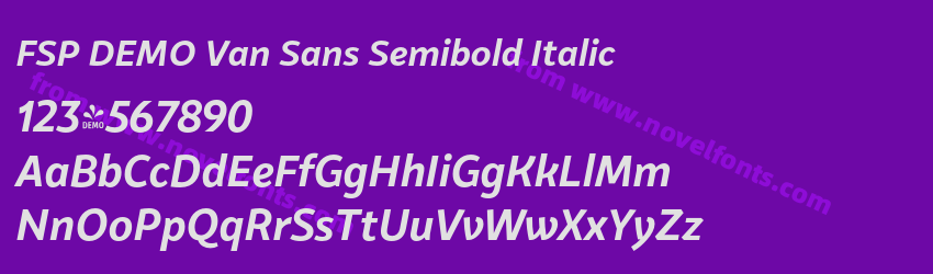 FSP DEMO Van Sans Semibold ItalicPreview