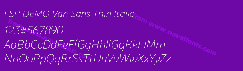 FSP DEMO Van Sans Thin ItalicPreview FSP DEMO Van Sans Thin ItalicPreview