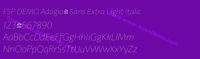 FSP DEMO Adagio_ Sans Extra Light ItalicPreview FSP DEMO Adagio_ Sans Extra Light ItalicPreview