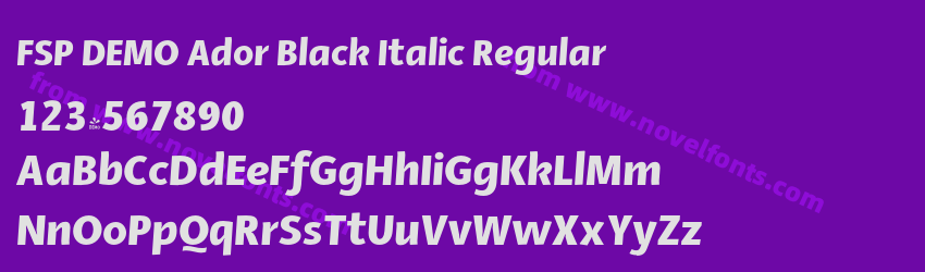 FSP DEMO Ador Black Italic RegularPreview FSP DEMO Ador Black Italic RegularPreview