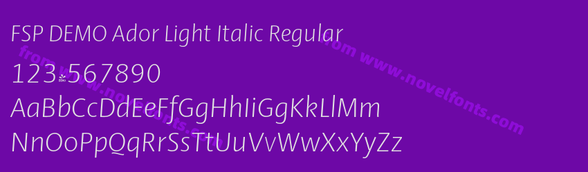 FSP DEMO Ador Light Italic RegularPreview FSP DEMO Ador Light Italic RegularPreview