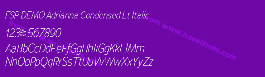 FSP DEMO Adrianna Condensed Lt ItalicPreview FSP DEMO Adrianna Condensed Lt ItalicPreview