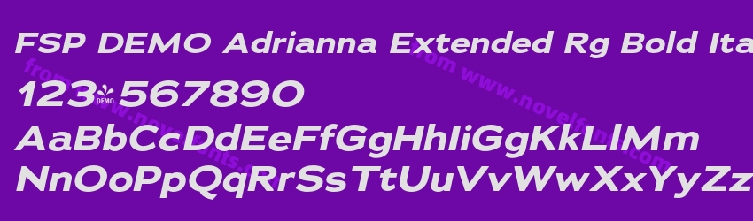 FSP DEMO Adrianna Extended Rg Bold ItalicPreview FSP DEMO Adrianna Extended Rg Bold ItalicPreview