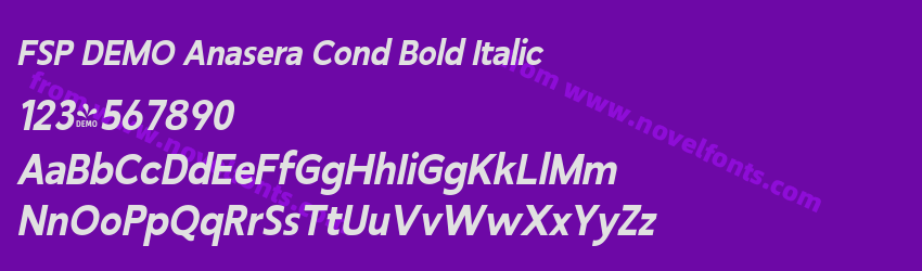 FSP DEMO Anasera Cond Bold ItalicPreview FSP DEMO Anasera Cond Bold ItalicPreview