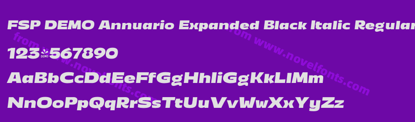 FSP DEMO Annuario Expanded Black Italic RegularPreview FSP DEMO Annuario Expanded Black Italic RegularPreview
