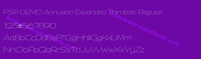 FSP DEMO Annuario Expanded Thin Italic RegularPreview FSP DEMO Annuario Expanded Thin Italic RegularPreview