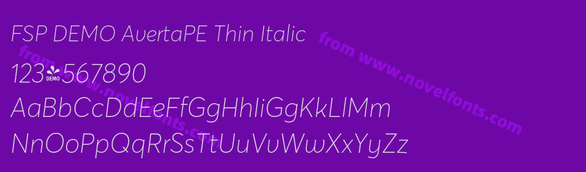 FSP DEMO AvertaPE Thin ItalicPreview FSP DEMO AvertaPE Thin ItalicPreview