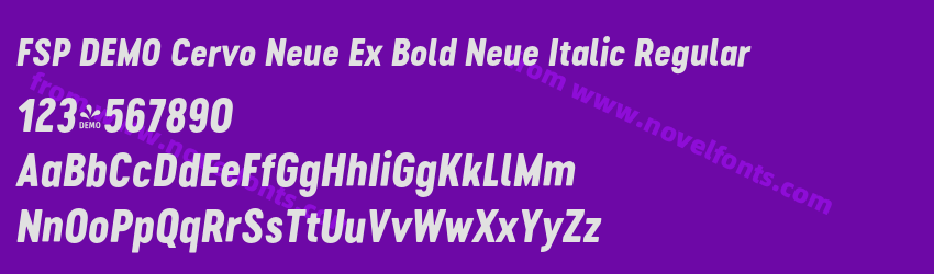 FSP DEMO Cervo Neue Ex Bold Neue Italic RegularPreview FSP DEMO Cervo Neue Ex Bold Neue Italic RegularPreview