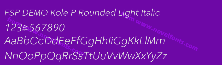 FSP DEMO Kole P Rounded Light ItalicPreview FSP DEMO Kole P Rounded Light ItalicPreview