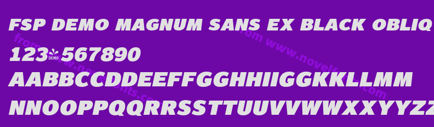 FSP DEMO Magnum Sans Ex Black Obliq ItalicPreview FSP DEMO Magnum Sans Ex Black Obliq ItalicPreview