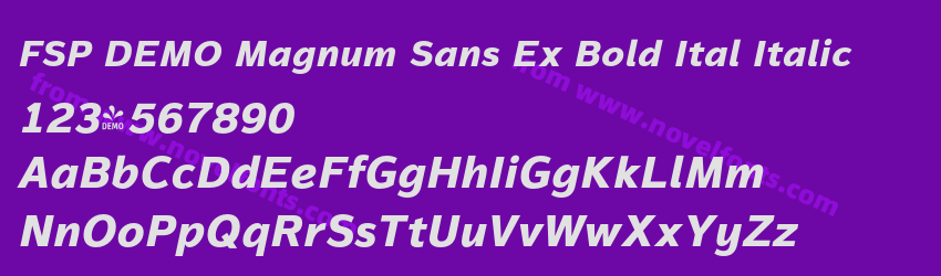 FSP DEMO Magnum Sans Ex Bold Ital ItalicPreview FSP DEMO Magnum Sans Ex Bold Ital ItalicPreview