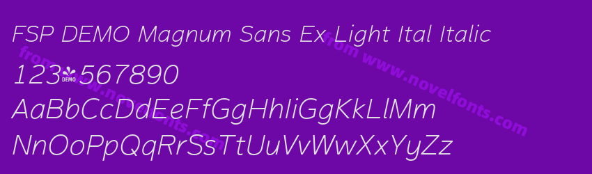 FSP DEMO Magnum Sans Ex Light Ital ItalicPreview FSP DEMO Magnum Sans Ex Light Ital ItalicPreview