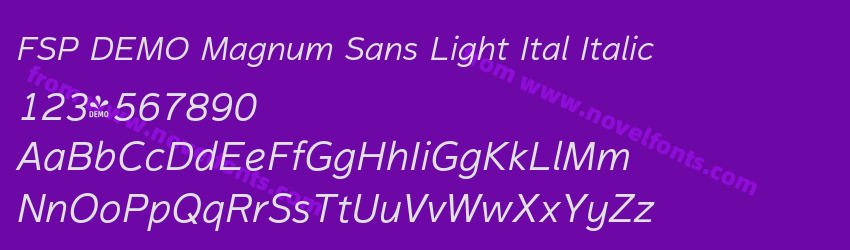 FSP DEMO Magnum Sans Light Ital ItalicPreview FSP DEMO Magnum Sans Light Ital ItalicPreview