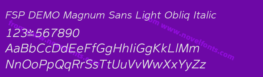 FSP DEMO Magnum Sans Light Obliq ItalicPreview FSP DEMO Magnum Sans Light Obliq ItalicPreview