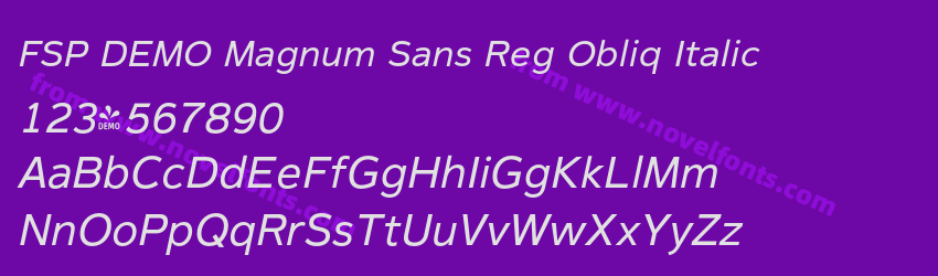 FSP DEMO Magnum Sans Reg Obliq ItalicPreview FSP DEMO Magnum Sans Reg Obliq ItalicPreview