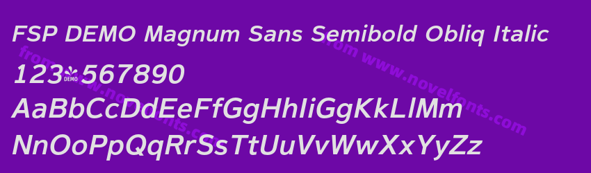 FSP DEMO Magnum Sans Semibold Obliq ItalicPreview FSP DEMO Magnum Sans Semibold Obliq ItalicPreview