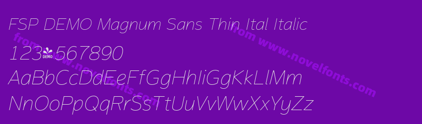 FSP DEMO Magnum Sans Thin Ital ItalicPreview FSP DEMO Magnum Sans Thin Ital ItalicPreview