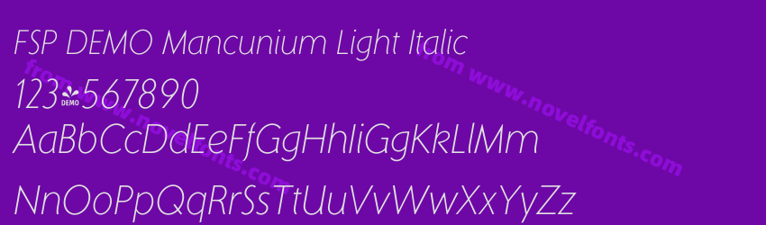 FSP DEMO Mancunium Light ItalicPreview FSP DEMO Mancunium Light ItalicPreview
