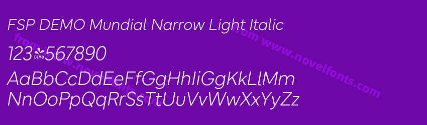 FSP DEMO Mundial Narrow Light ItalicPreview FSP DEMO Mundial Narrow Light ItalicPreview