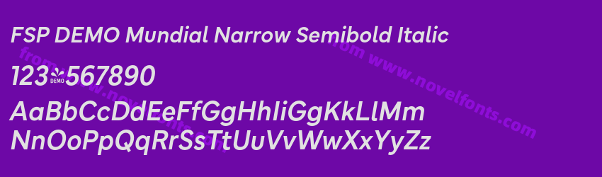 FSP DEMO Mundial Narrow Semibold ItalicPreview FSP DEMO Mundial Narrow Semibold ItalicPreview