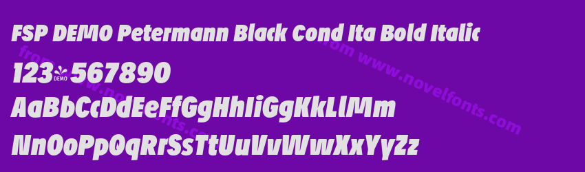 FSP DEMO Petermann Black Cond Ita Bold ItalicPreview FSP DEMO Petermann Black Cond Ita Bold ItalicPreview