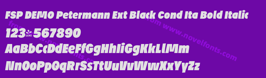 FSP DEMO Petermann Ext Black Cond Ita Bold ItalicPreview FSP DEMO Petermann Ext Black Cond Ita Bold ItalicPreview