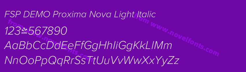 FSP DEMO Proxima Nova Light ItalicPreview FSP DEMO Proxima Nova Light ItalicPreview