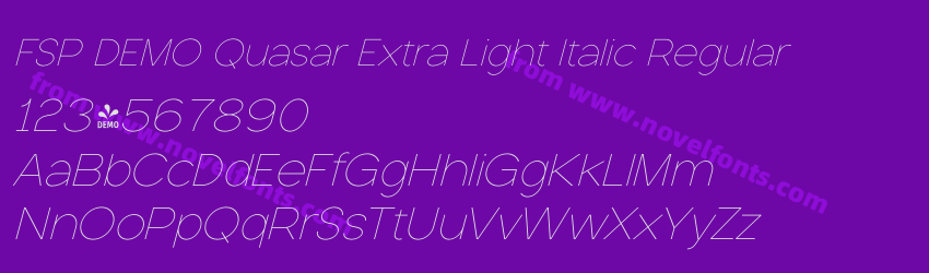 FSP DEMO Quasar Extra Light Italic RegularPreview FSP DEMO Quasar Extra Light Italic RegularPreview