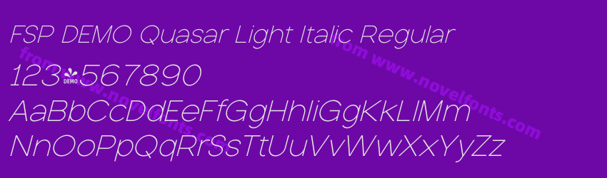 FSP DEMO Quasar Light Italic RegularPreview FSP DEMO Quasar Light Italic RegularPreview