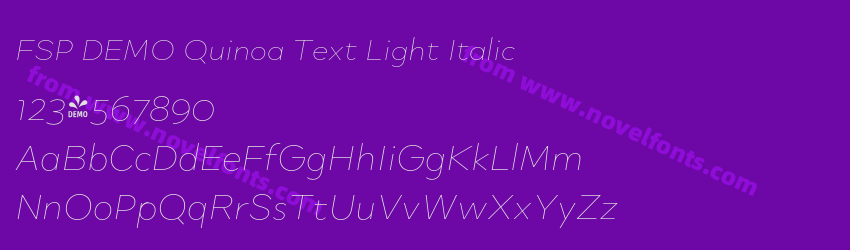FSP DEMO Quinoa Text Light ItalicPreview FSP DEMO Quinoa Text Light ItalicPreview