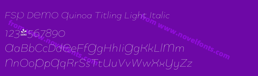 FSP DEMO Quinoa Titling Light ItalicPreview FSP DEMO Quinoa Titling Light ItalicPreview