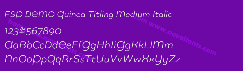 FSP DEMO Quinoa Titling Medium ItalicPreview FSP DEMO Quinoa Titling Medium ItalicPreview
