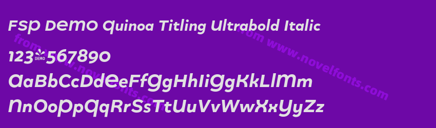 FSP DEMO Quinoa Titling Ultrabold ItalicPreview FSP DEMO Quinoa Titling Ultrabold ItalicPreview