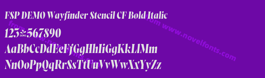 FSP DEMO Wayfinder Stencil CF Bold ItalicPreview FSP DEMO Wayfinder Stencil CF Bold ItalicPreview