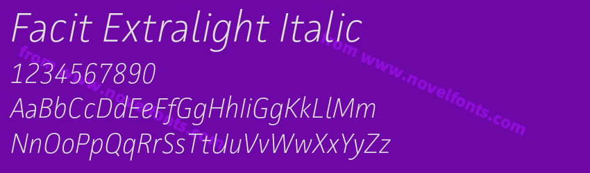 Facit Extralight ItalicPreview Facit Extralight ItalicPreview