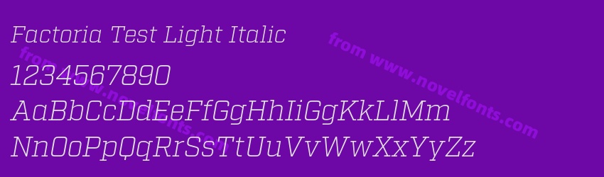 Factoria Test Light ItalicPreview Factoria Test Light ItalicPreview