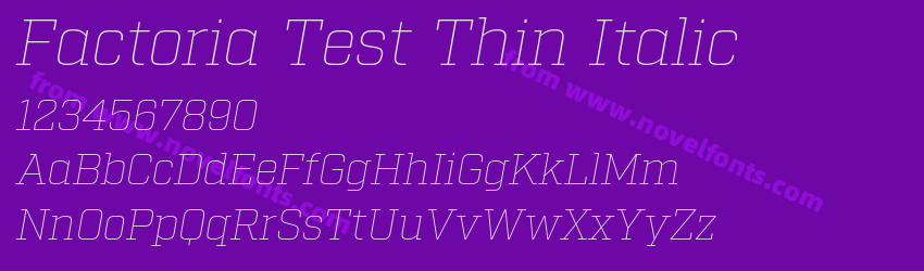 Factoria Test Thin ItalicPreview Factoria Test Thin ItalicPreview