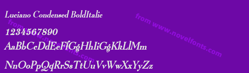 Luciano Condensed BoldItalicPreview