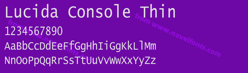 Lucida Console ThinPreview