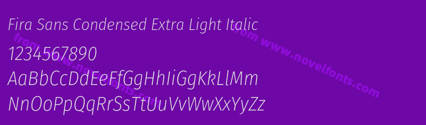 Fira Sans Condensed Extra Light ItalicPreview