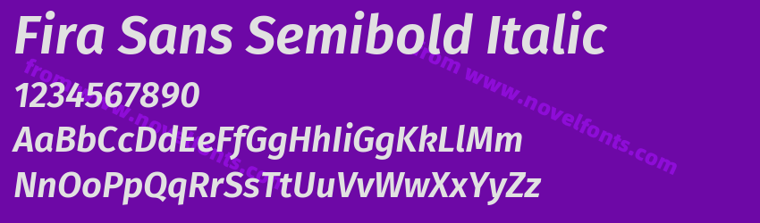 Fira Sans Semibold ItalicPreview