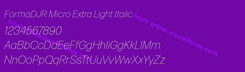 FormaDJR Micro Extra Light ItalicPreview FormaDJR Micro Extra Light ItalicPreview