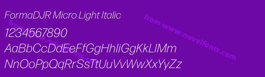 FormaDJR Micro Light ItalicPreview FormaDJR Micro Light ItalicPreview