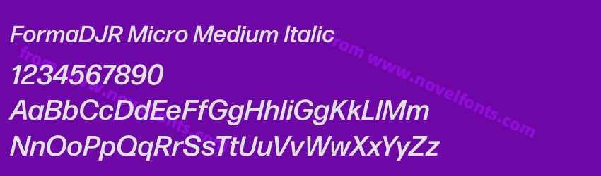 FormaDJR Micro Medium ItalicPreview FormaDJR Micro Medium ItalicPreview