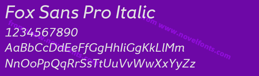 Fox Sans Pro ItalicPreview Fox Sans Pro ItalicPreview