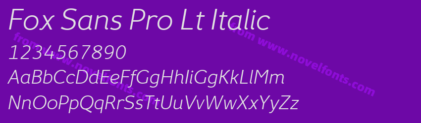 Fox Sans Pro Lt ItalicPreview Fox Sans Pro Lt ItalicPreview