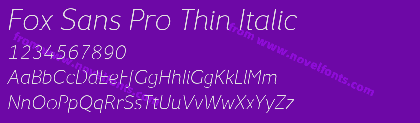 Fox Sans Pro Thin ItalicPreview