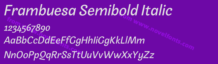 Frambuesa Semibold ItalicPreview Frambuesa Semibold ItalicPreview