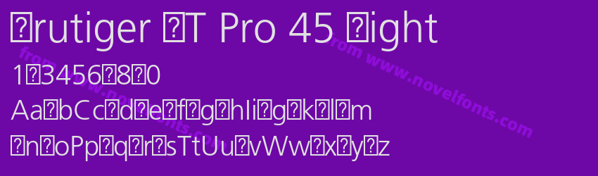 Frutiger LT Pro 45 LightPreview